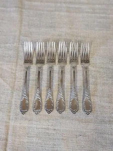Sowjetischer Vintage VERSILBERTES SET 6 Tischgabeln Melchior Kupfernickel .ZISH. - Bild 1 von 12