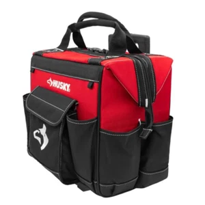 14 in. Zipper Top Rolling Water Resistant Tool Tote Bag, Telescoping Handle Red - Picture 1 of 13