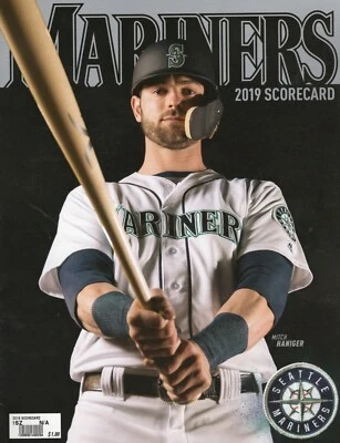 2019 Seattle mariners scorecard vs Athletics with complete ticket Mitch Haniger - Image 1 of 4