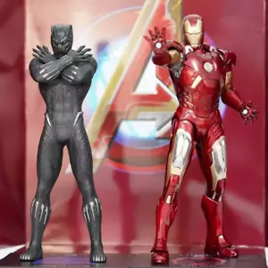 Iron Man & Panther Statue - 23cm PVC - Avengers Gift - Picture 1 of 8