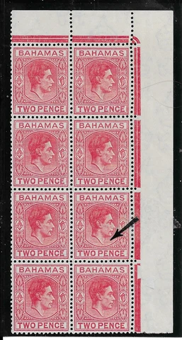 BAHAMAS    SG152ba         REPAIRED SHORT "T"   MINT NEVER HINGED Cover