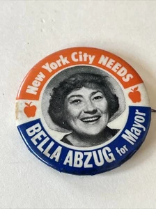 "De colección 1977 Bela Abzug para Mayor Pin Button Nueva York Ciudad de Nueva York 1,5""" - Imagen 1 de 3
