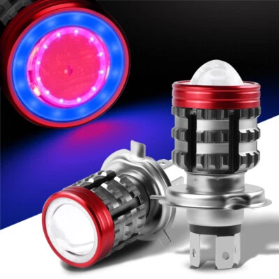 2X H4 9003 Halo LED Bulbs Yellow White Hi/Lo Motorcycle Headlight Super Bright - Image 1 of 4