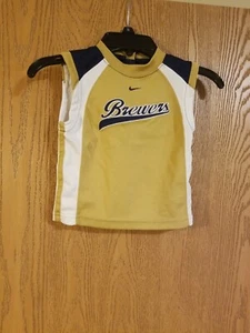 Milwaukee Brewers genähtes Nike ärmelloses Trikot Shirt Größe 12 Monate gebraucht, in einwandfreiem Zustand - Bild 1 von 3
