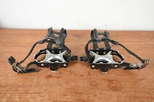 Suntour XC Comp Pedals 9/16”x 20t Missing Dust-Caps Vintage With Toe Clips - Picture 1 of 7