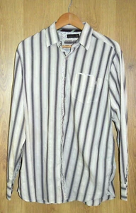 DUFFER OF ST GEORGE LONG SLEEVE PINSTRIPE COTTON SHIRT - SIZE LARGE L - Picture 1 of 5