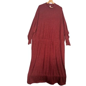 Old Navy Sweater Dress Womens Sz 4X Maroon Stretch Tight Knit Mock Neck Pullover - Picture 1 of 4