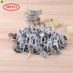 200Pcs Sturdy Aluminum Tea Light Cups Boxs Cotton Wax Wick for Candle Making DIY