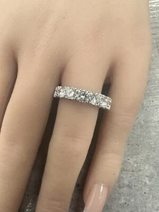Stunning Platinum Natural Round Diamond Eternity Band ~ 4.51 cttw - Picture 1 of 7