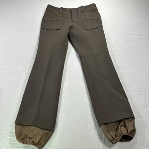 VINTAGE Edelweiss Pants Adult 36 R (35x31) Brown Wool Blend Ski Snow 70s Mens * - Picture 1 of 12