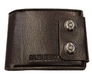 Mens RFID Wallet Soft Leather Black with Two Magnetic Tabs Closure RFID Blocker - Picture 1 of 8