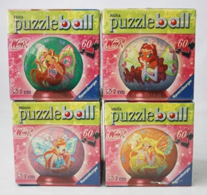4X RARE 2008 WINX CLUB PUZZLE BALL 60 PCS BLOOM FLORA AISHA STELLA RAVENSBURGER - Picture 1 of 6