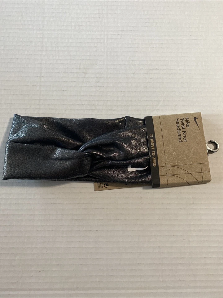 Nike Shine Twist Knot Headband Gray Metallic RN# 129862
