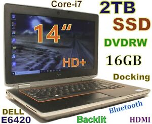 DELL Latitude E6420 Core-i7 FAST 2TB SSD DVDRW 16GB Backlit 14" HD+ & Docking