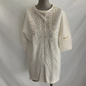 DIESEL LONG PULLOVER TOP TUNIC SWEATER w 3/4 SLEEVES-OFF WHITE-SZ 12Y-USED - Picture 1 of 15