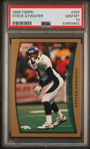 1998 Topps, PSA 10, STEVE ATWATER, #287, Denver Broncos, PSA 10, GEM MINT, HOF - Picture 1 of 2