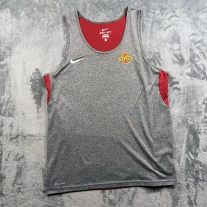 Camiseta sin mangas Nike Dri-Fit Iowa State Cyclones gris camisa atlética para hombre M ISU - Imagen 1 de 6