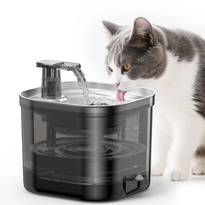 Sensor Inalámbrico Automático Fuente de Agua para Gatos 2L Acero Inoxidable Fuente para Mascotas Foto 1 de 4
