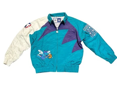 Rare Vintage Logo Athletic Shark Tooth Jacket Medium Charlotte Hornets 1990's - Image 1 of 4