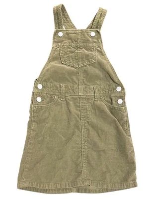 👧 Old Navy Girls Corduroy Overall Dress Jumper Olive Green Size Small (6) - Image 1 of 4