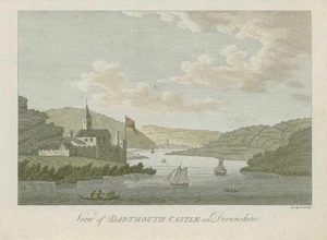 Impresión Antigua Original 1790 - Vista DEVON de DARTMOUTH CASTLE Color (DL2/41) - Imagen 1 de 1