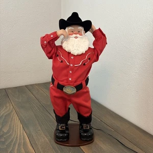Vintage 1999 Holly Jolly Rock Babbo Natale animato danza canto cowboy Alan Jackson - Foto 1 di 9