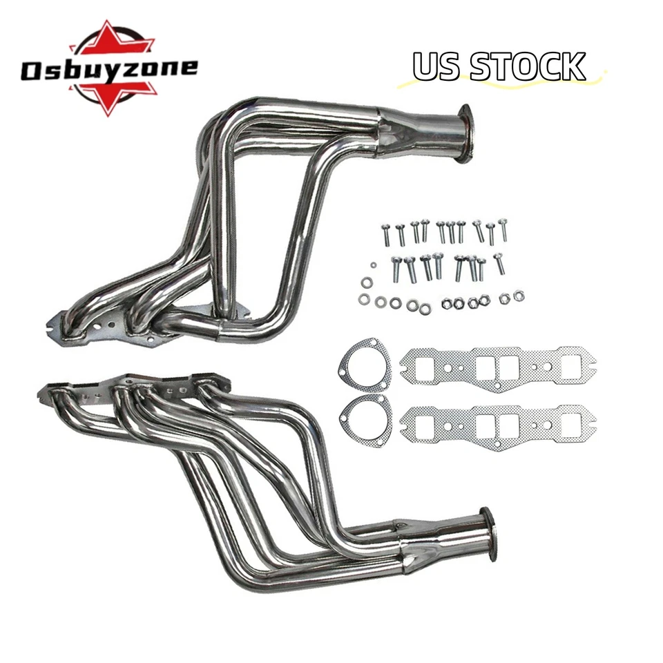 Stainless Exhaust Manifold Headers for Olds Cutlass Delta 65-74 350 400 455 Long - Image 1 of 4