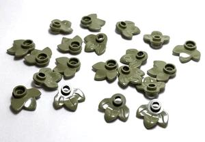 Lego - Plants - Lot of 20 - Olive Green, Plate 1 x 1 Round with 3 Leaves - Picture 1 of 1