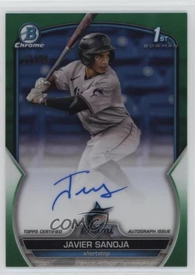 2023 Bowman Chrome Prospect Green Refractor /99 Javier Sanoja #CPA-JSJ Auto - Image 1 of 3