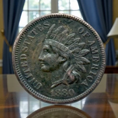 Rare! 1880 Indian Head 1C w/DDO, Clash Rev & Lamination Errors! FS-101 S-1!! - Image 1 of 4