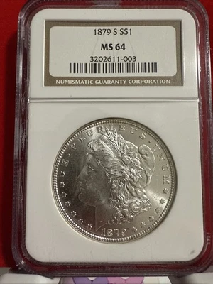 1879 S Silver Morgan Dollar $1 MS64 Graded & NGC Certified Slight Toned Edges - Image 1 of 4