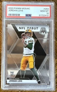2020 PANINI MOSAIC JORDAN LOVE NFL DEBUT ROOKIE RC CARD #264 GRADED PSA 10 READ - Picture 1 of 4