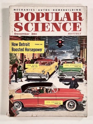 1955 Dec POPULAR SCIENCE Detroit '56 new cars JET FLYING BOATS new televisions - Image 1 of 4