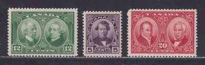 Canada Scott 146-148 LH 1927 Historical Issue Complete Set of 3 Stamps SCV $44 - Image 1 of 2