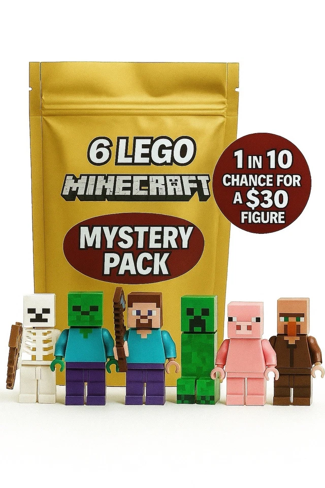 LEGO Minecraft Minifigure Mystery 6 Pack Steve Creeper Zombie Lot - Image 1 of 2
