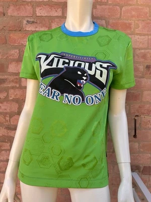 Versace Camiseta Fútbol Logo Vintage Jeans Couture Verde Top Nylon Elástico T... - Imagen 1 de 4