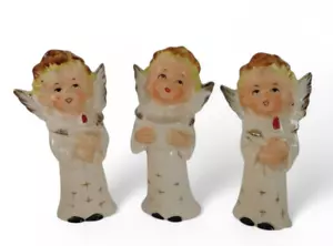 Vintage 1950's Artmark? Lot of 3 Gold Gilded Caroler Choir Boy Angel Figurines - Picture 1 of 15