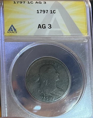 1797 ANACS AG 3 Draped Bust Large Cent Cover