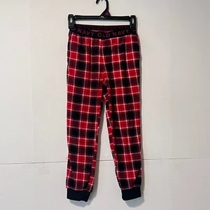 Old Navy Boys Flannel Pajama Pants Size M (8) Red Plaid Flame Resistant Warmers - Picture 1 of 9