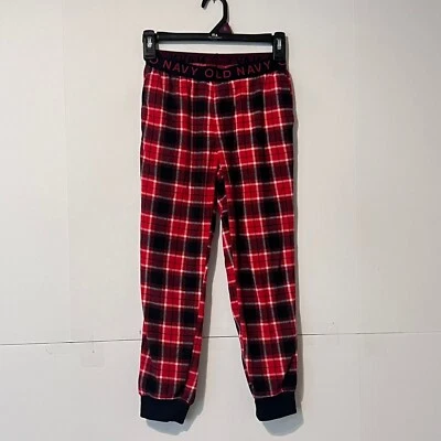 Old Navy Boys Flannel Pajama Pants Size M (8) Red Plaid Flame Resistant Warmers - Image 1 of 4