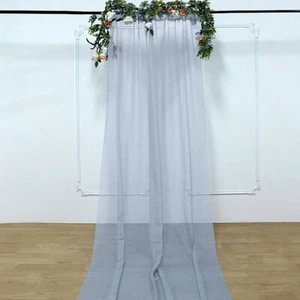 DUSTY BLUE 5ft x 14ft Premium Chiffon SHEER CURTAIN Window Drape Panel Party - Picture 1 of 8