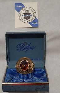 Balfour 1965 Bogan High School Chicago 10k YG 12 grams Amber Stone Class Ring