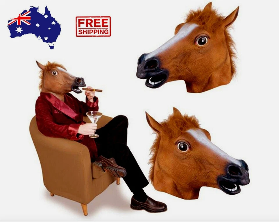 BoJack Horseman Horse Head Mask Full Head Cosplay Dress Up Funny Mask Wholesale - Image 1 of 1