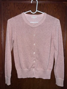 Crewcuts Girls Pink Glitter Cardigan - Size 10 - EUC - Picture 1 of 3