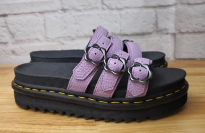 Sandalias para mujer Dr. Martens Blaire Slide Flare FLWR negro lila 30710308 NUEVAS Foto 1 de 4