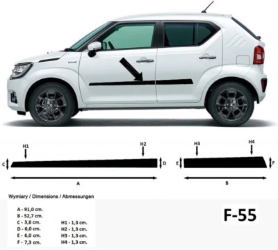 Seitenschutzleisten schwarz für Suzuki Ignis III Typ MF ab Baujahr 10.2016- - Bild 1 von 4