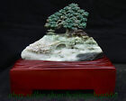 10.4&quot; Chinese Natural Dushan Jade Carved Mountain Tree House Bridge Statue