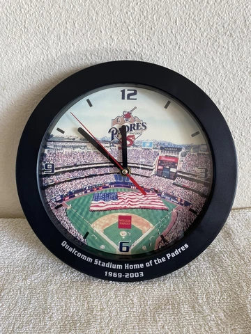 9.5" San Diego Padres Baseball 35th Anniversary Qualcomm Stadium Wall Clock 2003 Cover