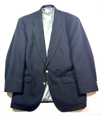 mens black Stafford hopsack blazer jacket sport suti coat gold buttons usa 42S - Image 1 of 4
