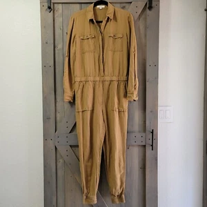 Ann Taylor LOFT Linen Jumpsuit Size S Cargo Military Style - Picture 1 of 10
